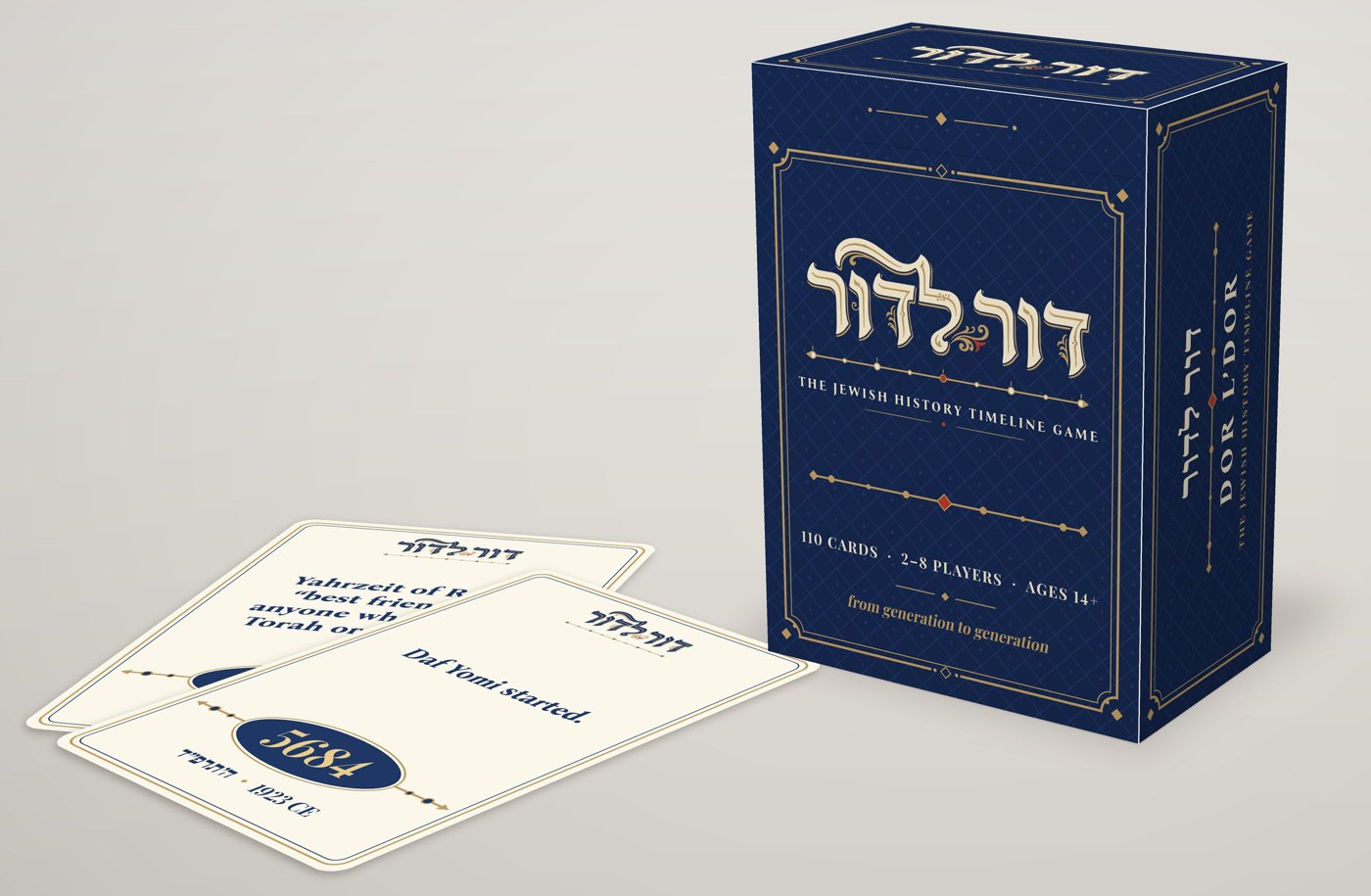 The Dor L'Dor box with two sample cards